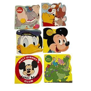 Vintage Golden Shape Book Lot of 6 Paperback 1970's Disney Mickey Mouse Dumbo